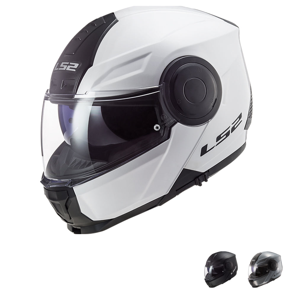 LS2 Horizon Solid Modular Motorcycle Helmet W/ SunShield Matte Black XS
