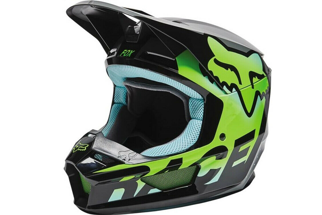 Fox Unisex Trice Helmet Black/Flo Green 26752-176-YM