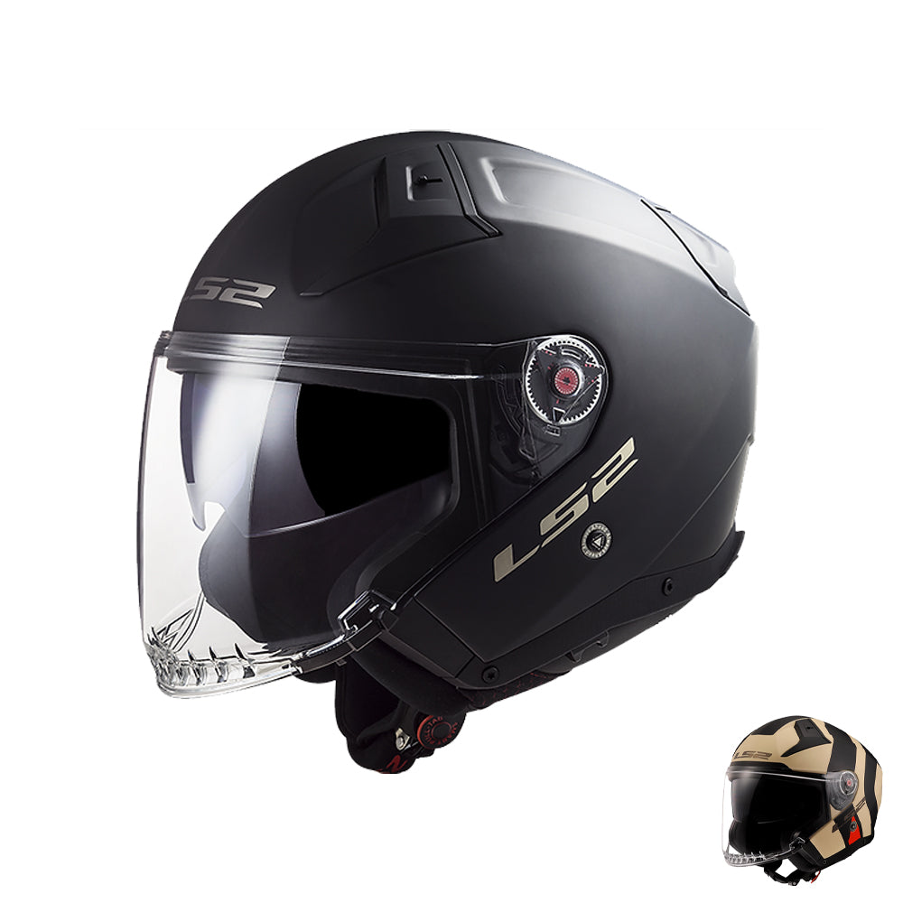 LS2 Infinity II Solid Open Face Motorcycle Helmet